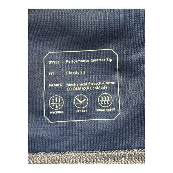 NWOT J. Crew Medium Heather Gravel Navy Performance half-zip pullover COOLMAX - Picture 6 of 8